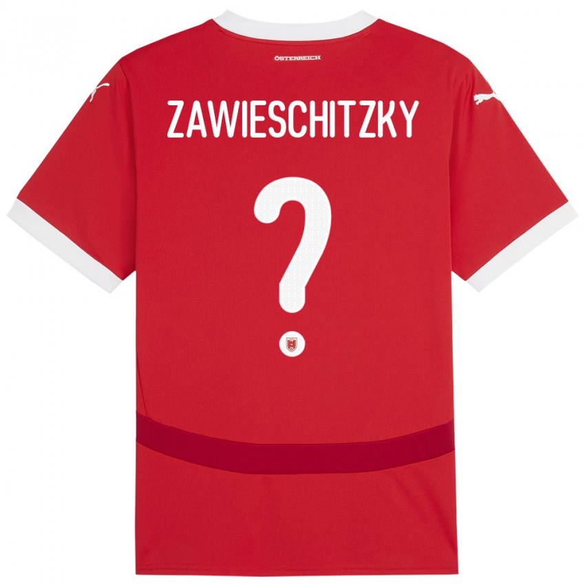 גברים אוסטריה Christian Zawieschitzky #0 אָדוֹם ג'רזי ביתית 24-26 חולצה קצרה