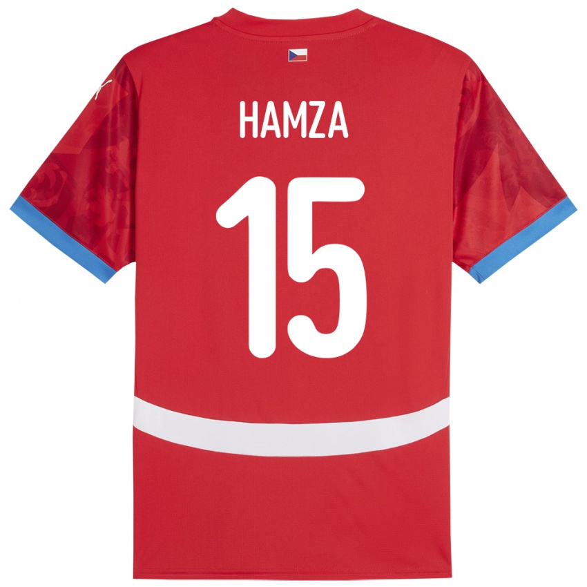 גברים צ'כיה Jiri Hamza #15 אָדוֹם ג'רזי ביתית 24-26 חולצה קצרה