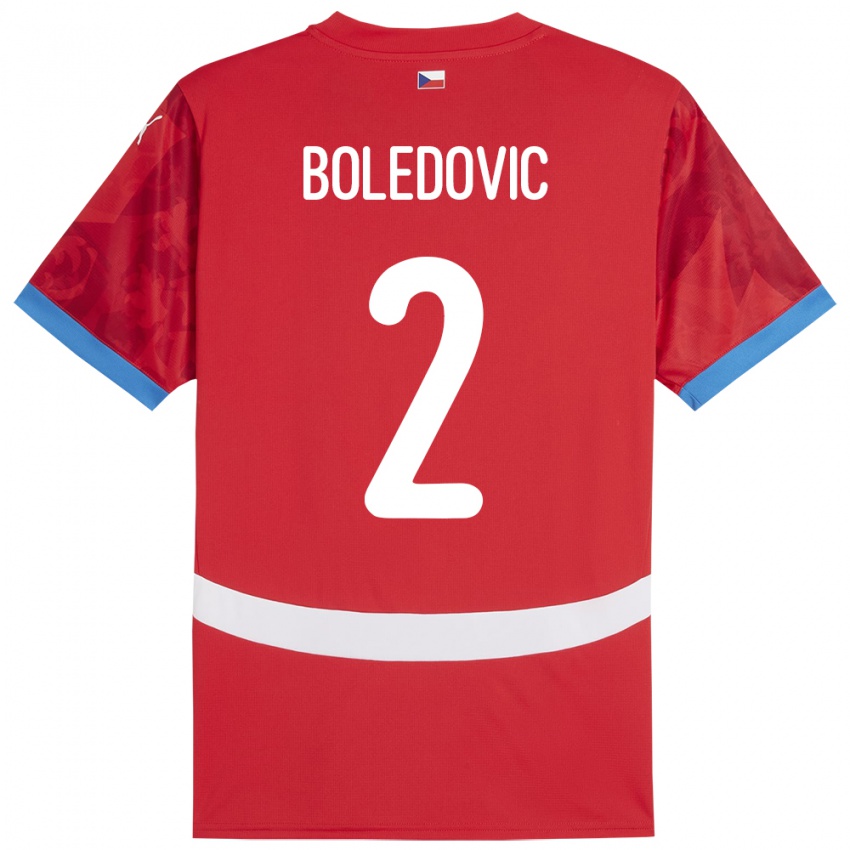 גברים צ'כיה Tobias Boledovic #2 אָדוֹם ג'רזי ביתית 24-26 חולצה קצרה