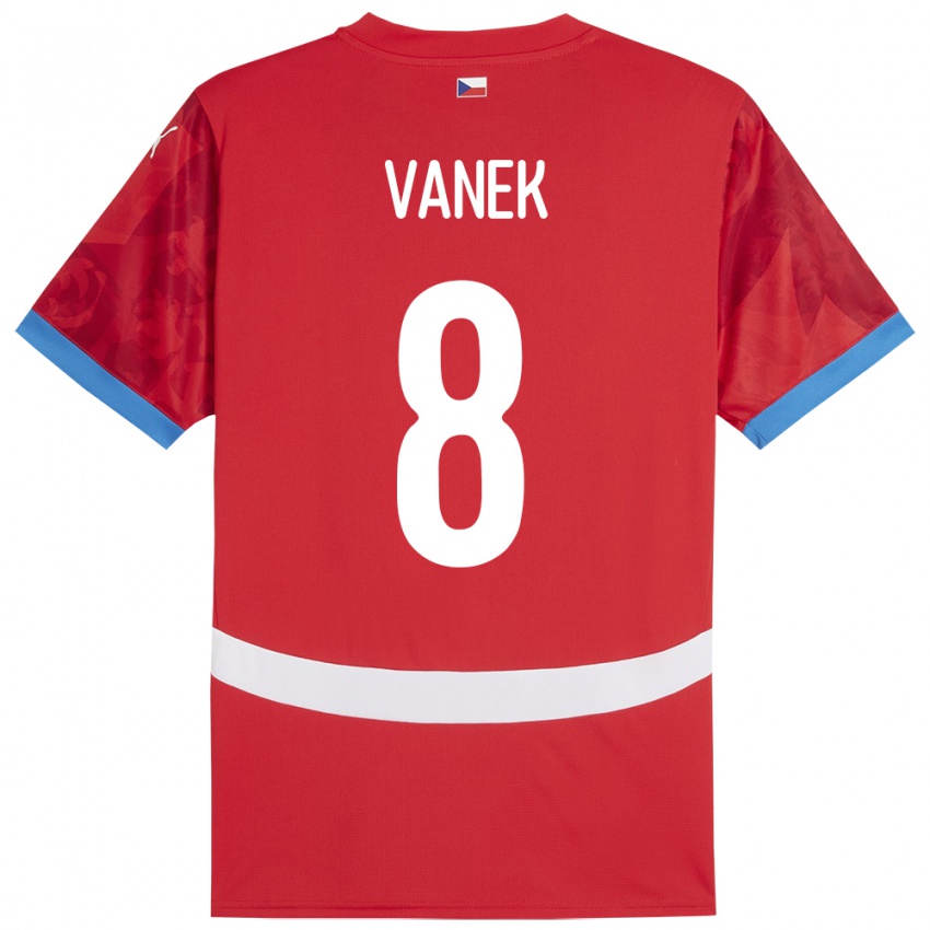 גברים צ'כיה Lukas Vanek #8 אָדוֹם ג'רזי ביתית 24-26 חולצה קצרה