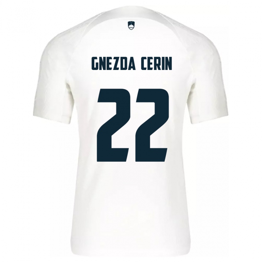 גברים סלובניה אדם גנזדה צ'רין #22 לבן ג'רזי ביתית 24-26 חולצה קצרה