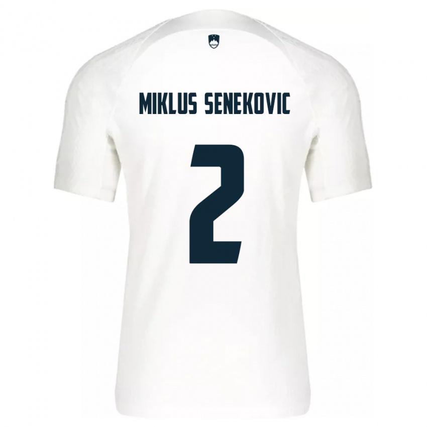 גברים סלובניה Gal Miklus Senekovic #2 לבן ג'רזי ביתית 24-26 חולצה קצרה