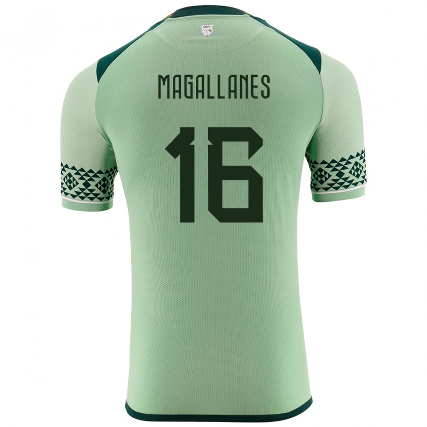 גברים בוליביה Juan Magallanes #16 ירוק בהיר ג'רזי ביתית 24-26 חולצה קצרה