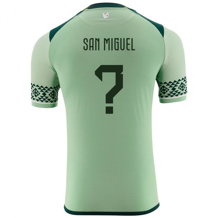 גברים בוליביה Luana San Miguel #0 ירוק בהיר ג'רזי ביתית 24-26 חולצה קצרה