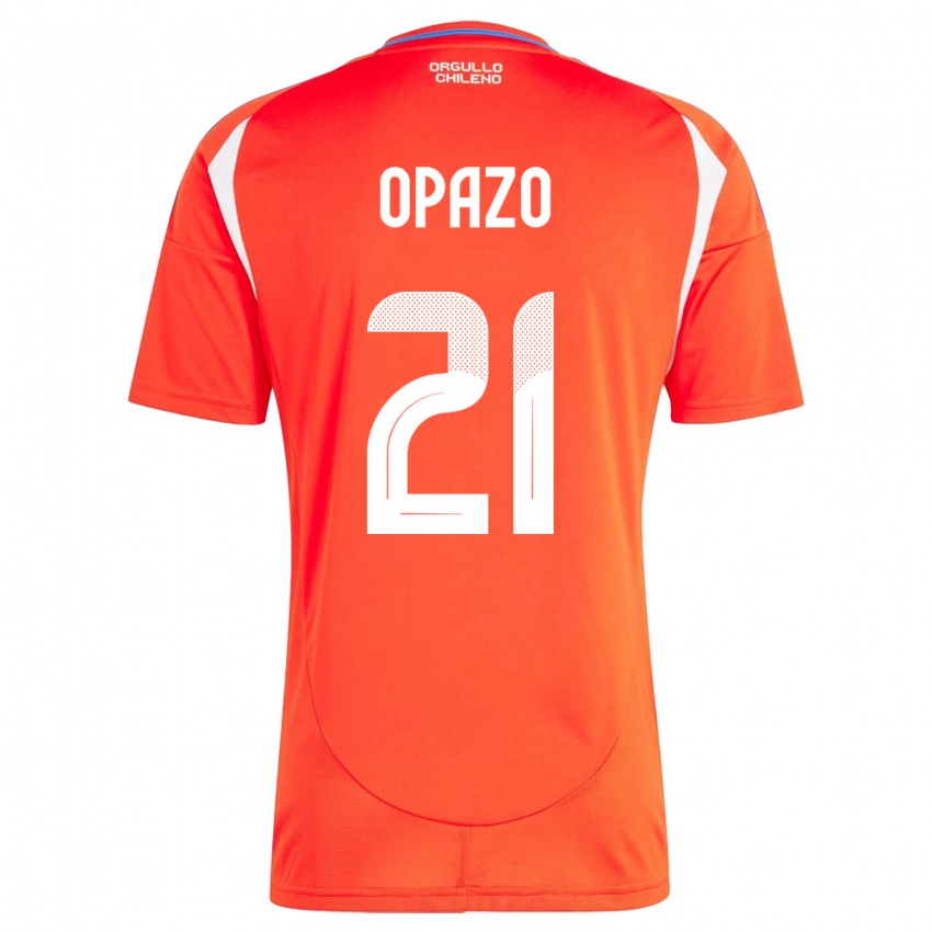 גברים צ'ילה Diego Opazo #21 אָדוֹם ג'רזי ביתית 24-26 חולצה קצרה