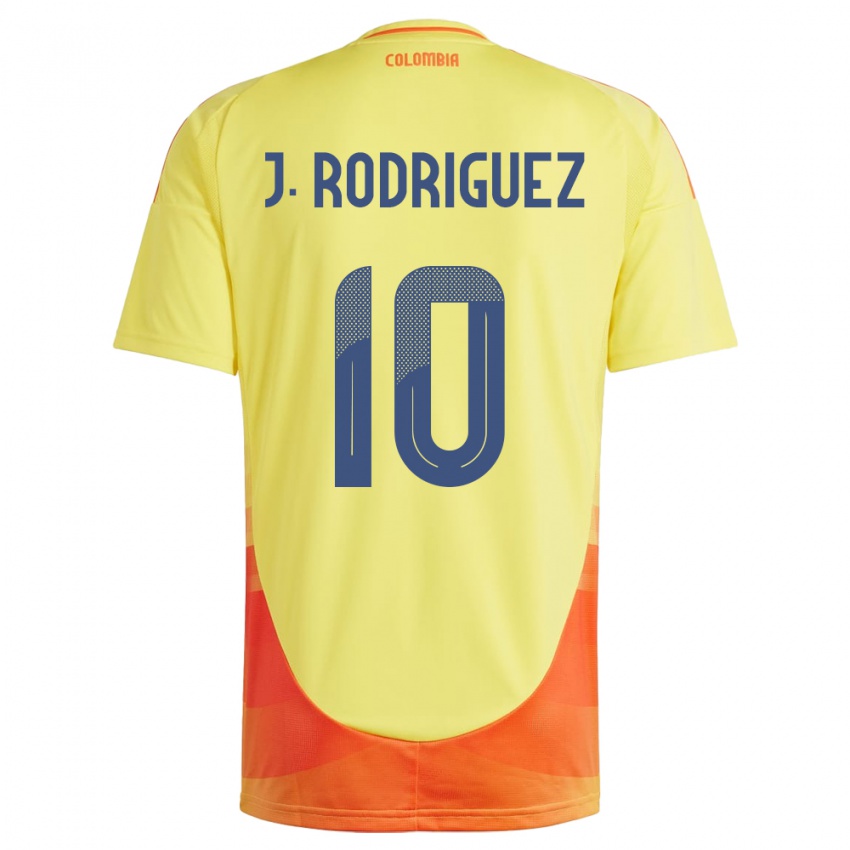 גברים קולומביה חאמס רודריגס #10 צהוב ג'רזי ביתית 24-26 חולצה קצרה