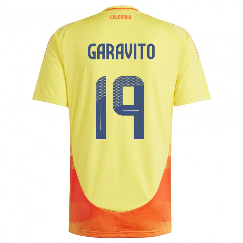 גברים קולומביה Laura Garavito #19 צהוב ג'רזי ביתית 24-26 חולצה קצרה