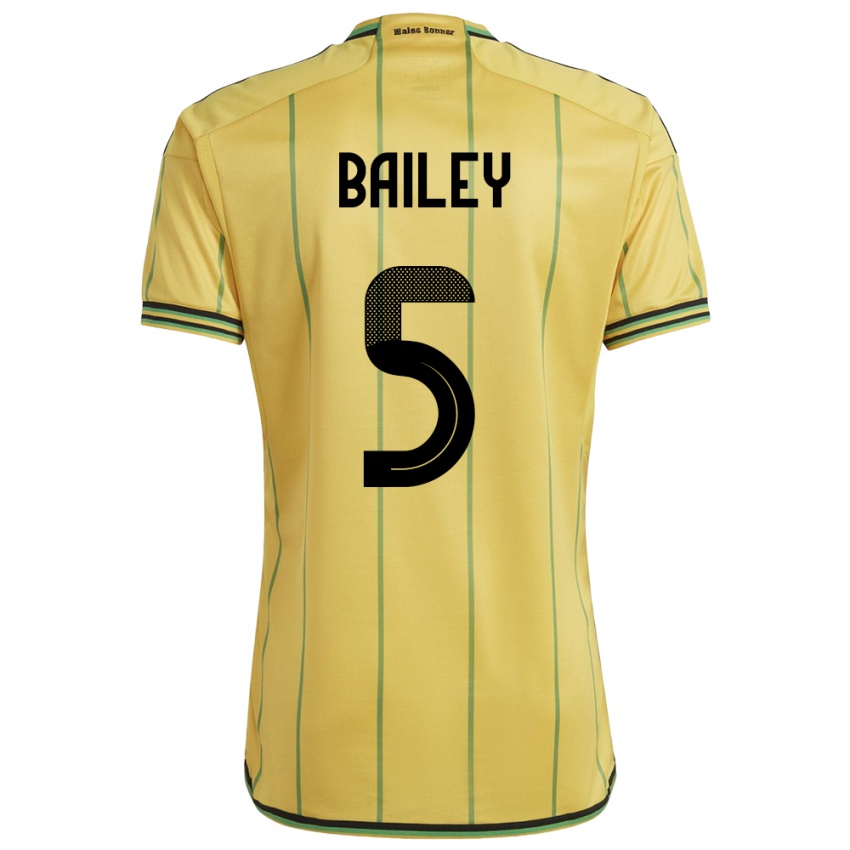 גברים ג'מייקה ג'ייד ביילי #5 צהוב ג'רזי ביתית 24-26 חולצה קצרה
