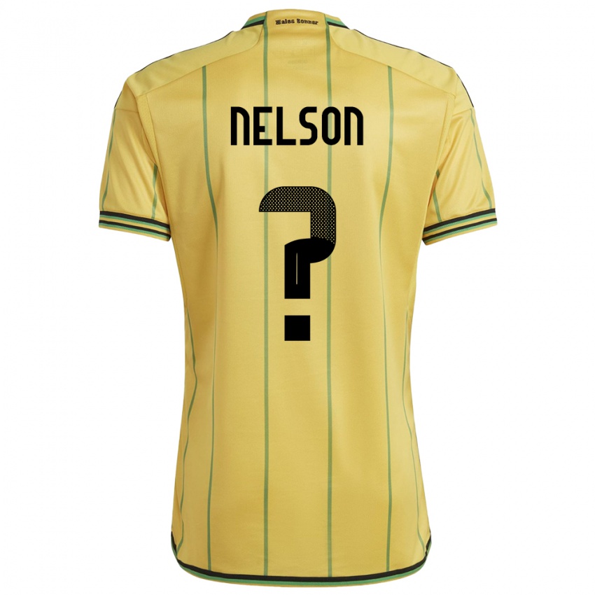 גברים ג'מייקה Shanhaine Nelson #0 צהוב ג'רזי ביתית 24-26 חולצה קצרה