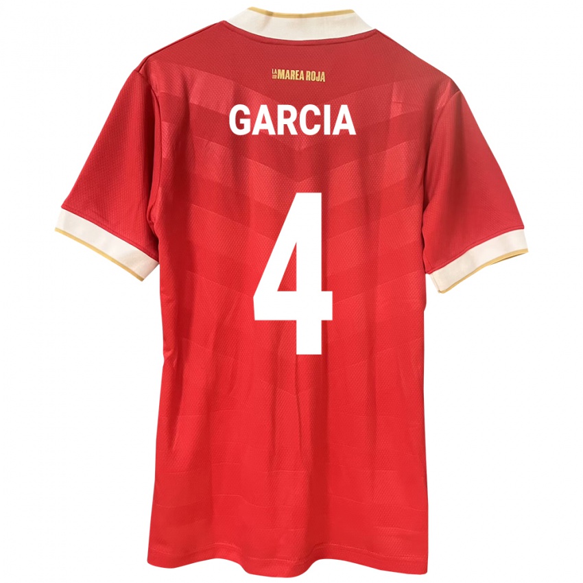 גברים פנמה Giancarlos García #4 אָדוֹם ג'רזי ביתית 24-26 חולצה קצרה