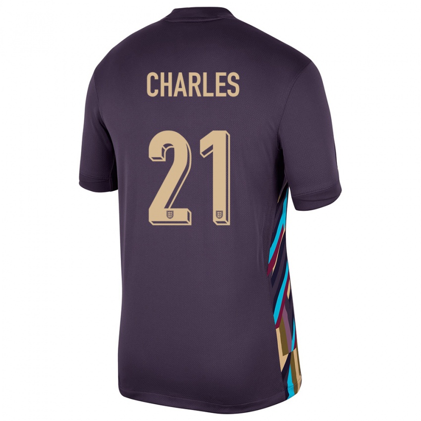 גברים אנגליה ניאם צ'ארלס #21 צימוק כהה הרחק ג'רזי 24-26 חולצה קצרה