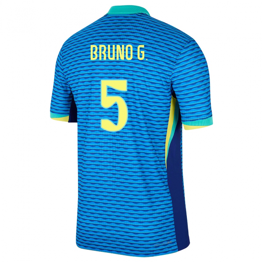 גברים ברזיל ברונו גימראייש #5 כְּחוֹל הרחק ג'רזי 24-26 חולצה קצרה