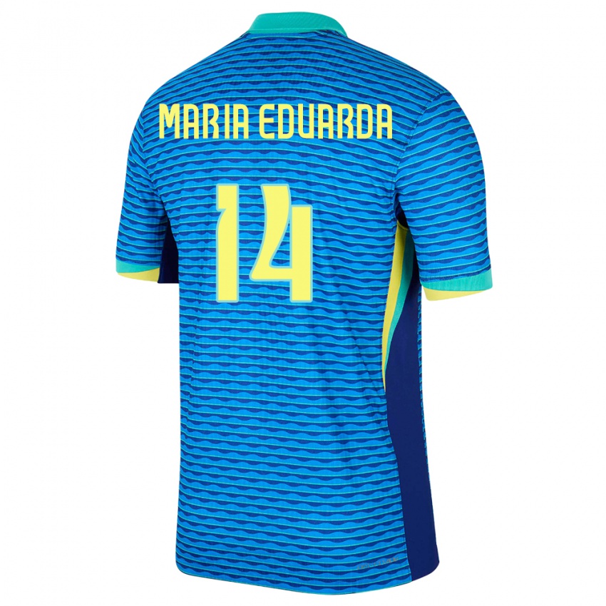 גברים ברזיל מריה אדוארדה #14 כְּחוֹל הרחק ג'רזי 24-26 חולצה קצרה