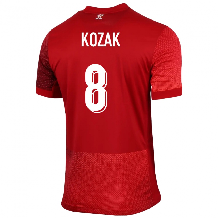 גברים פולין קינגה קוזאק #8 אָדוֹם הרחק ג'רזי 24-26 חולצה קצרה