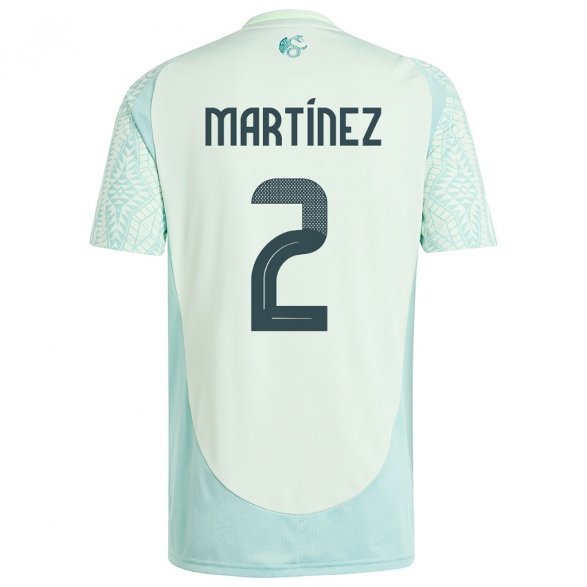גברים מקסיקו אמיליו מרטינז #2 פשתן ירוק הרחק ג'רזי 24-26 חולצה קצרה