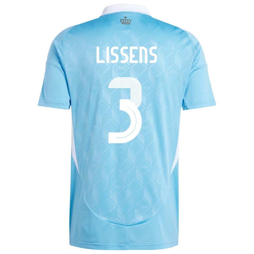 גברים בלגיה לוקאס ליסנס #3 כְּחוֹל הרחק ג'רזי 24-26 חולצה קצרה