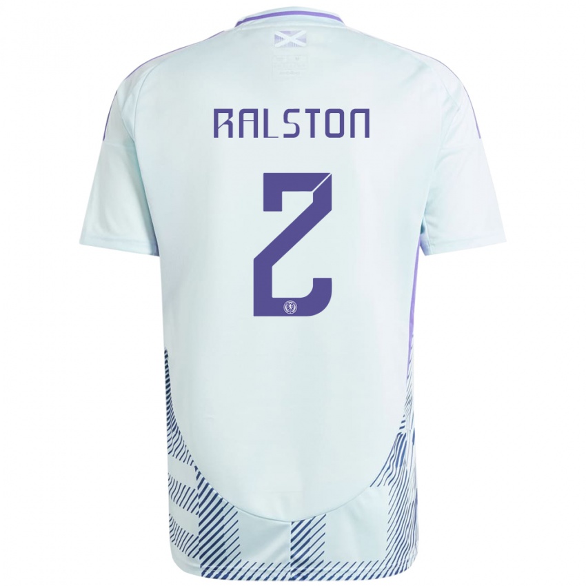 גברים סקוטלנד אנתוני רלסטון #2 כחול מנטה בהיר הרחק ג'רזי 24-26 חולצה קצרה