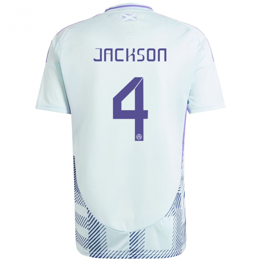 גברים סקוטלנד Louis Jackson #4 כחול מנטה בהיר הרחק ג'רזי 24-26 חולצה קצרה