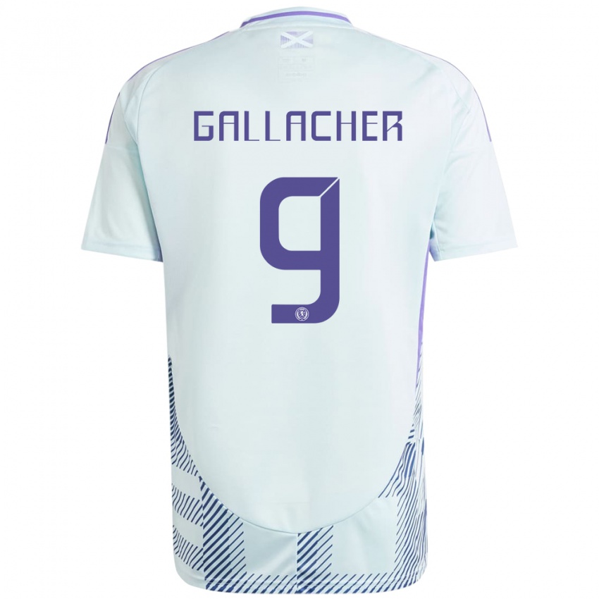 גברים סקוטלנד Amy Gallacher #9 כחול מנטה בהיר הרחק ג'רזי 24-26 חולצה קצרה