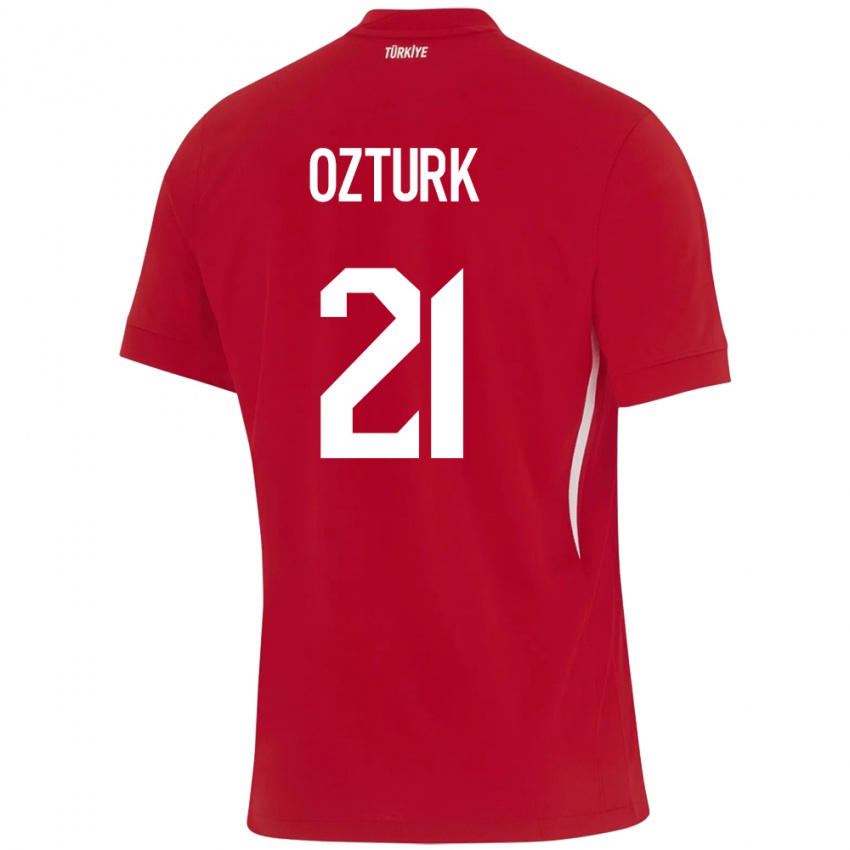 גברים טורקיה מליקה אוזטורק #21 אָדוֹם הרחק ג'רזי 24-26 חולצה קצרה