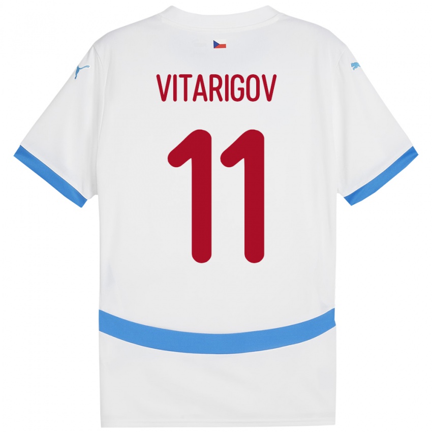 גברים צ'כיה Arsen Vitarigov #11 לבן הרחק ג'רזי 24-26 חולצה קצרה