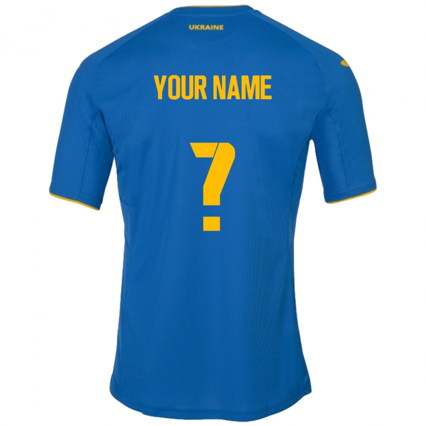 גברים אוקראינה השם שלך #0 כְּחוֹל הרחק ג'רזי 24-26 חולצה קצרה