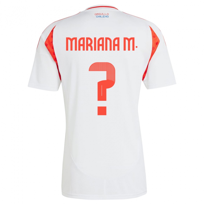 גברים צ'ילה Mariana Morales #0 לבן הרחק ג'רזי 24-26 חולצה קצרה