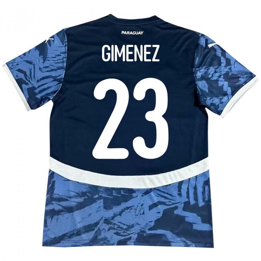 גברים פרגוואי Miguel Giménez #23 כְּחוֹל הרחק ג'רזי 24-26 חולצה קצרה