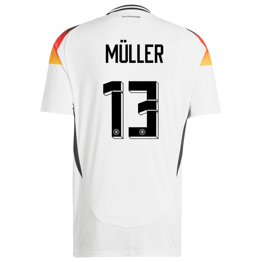 נשים גרמניה תומאס מולר #13 לבן ג'רזי ביתית 24-26 חולצה קצרה