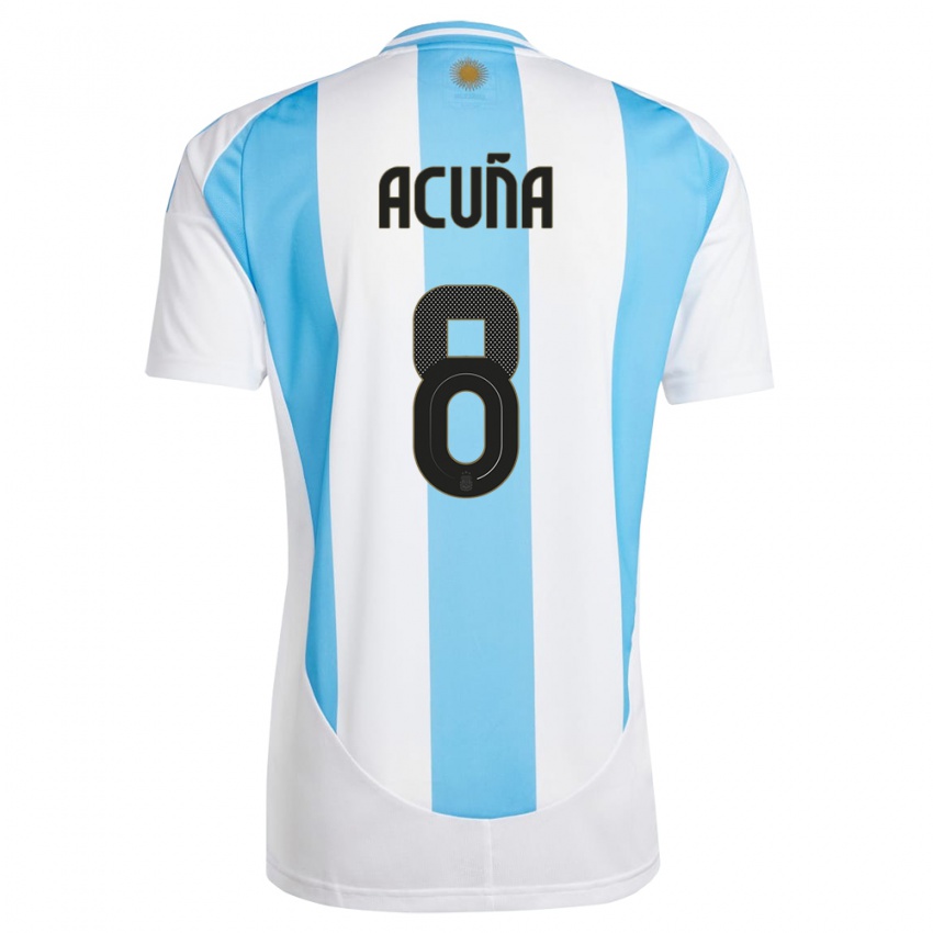 נשים ארגנטינה מרכוס אקוניה #8 לבן כחול ג'רזי ביתית 24-26 חולצה קצרה