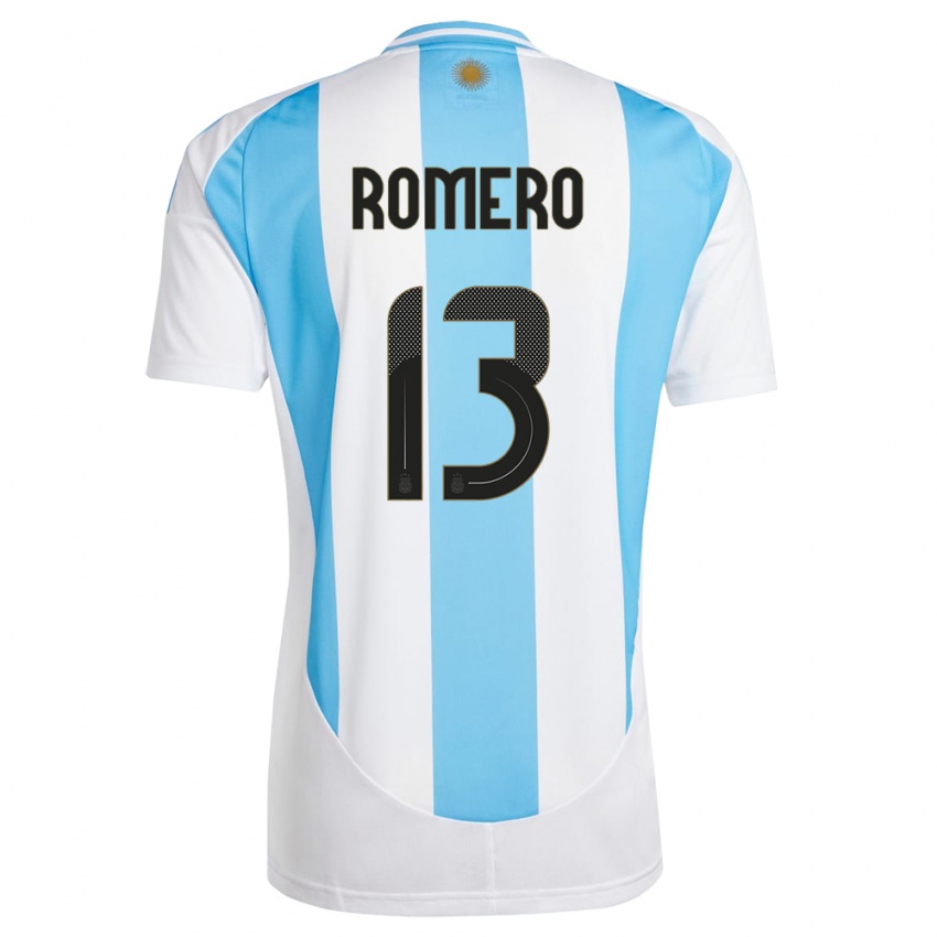 נשים ארגנטינה כריסטיאן רומרו #13 לבן כחול ג'רזי ביתית 24-26 חולצה קצרה