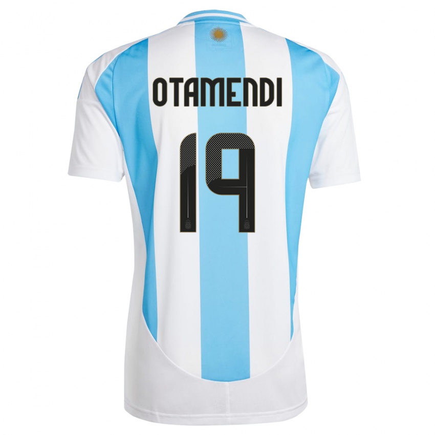 נשים ארגנטינה ניקולאס אוטמנדי #19 לבן כחול ג'רזי ביתית 24-26 חולצה קצרה