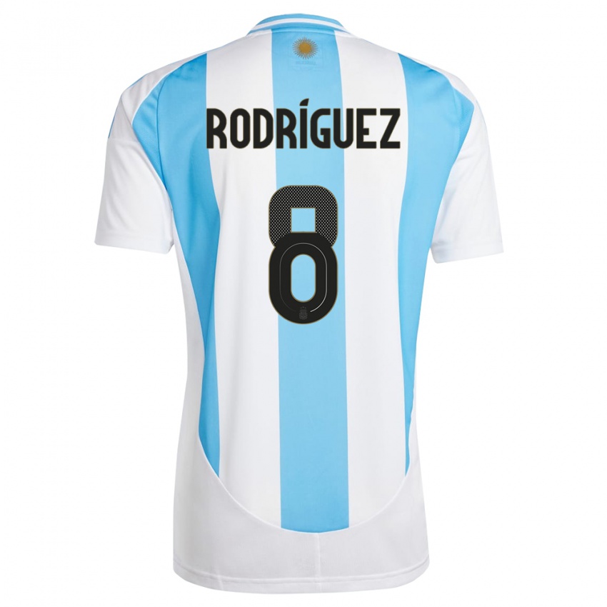 נשים ארגנטינה אגוסטין רודריגז #8 לבן כחול ג'רזי ביתית 24-26 חולצה קצרה