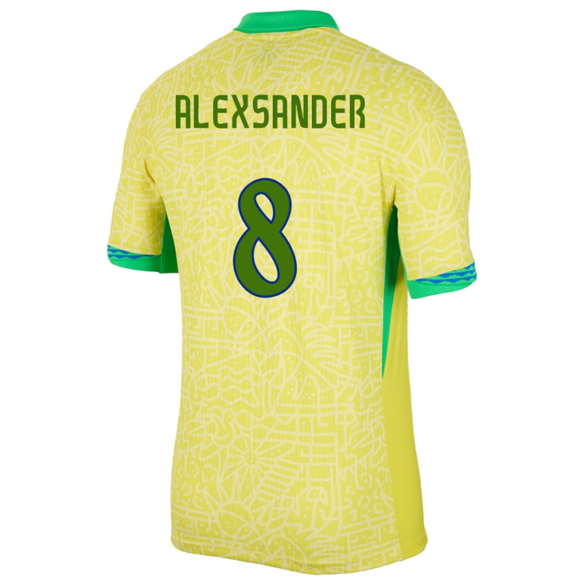 נשים ברזיל אלכסנדר #8 צהוב ג'רזי ביתית 24-26 חולצה קצרה