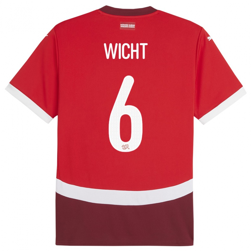 נשים שווייץ נתן ויכט #6 אָדוֹם ג'רזי ביתית 24-26 חולצה קצרה