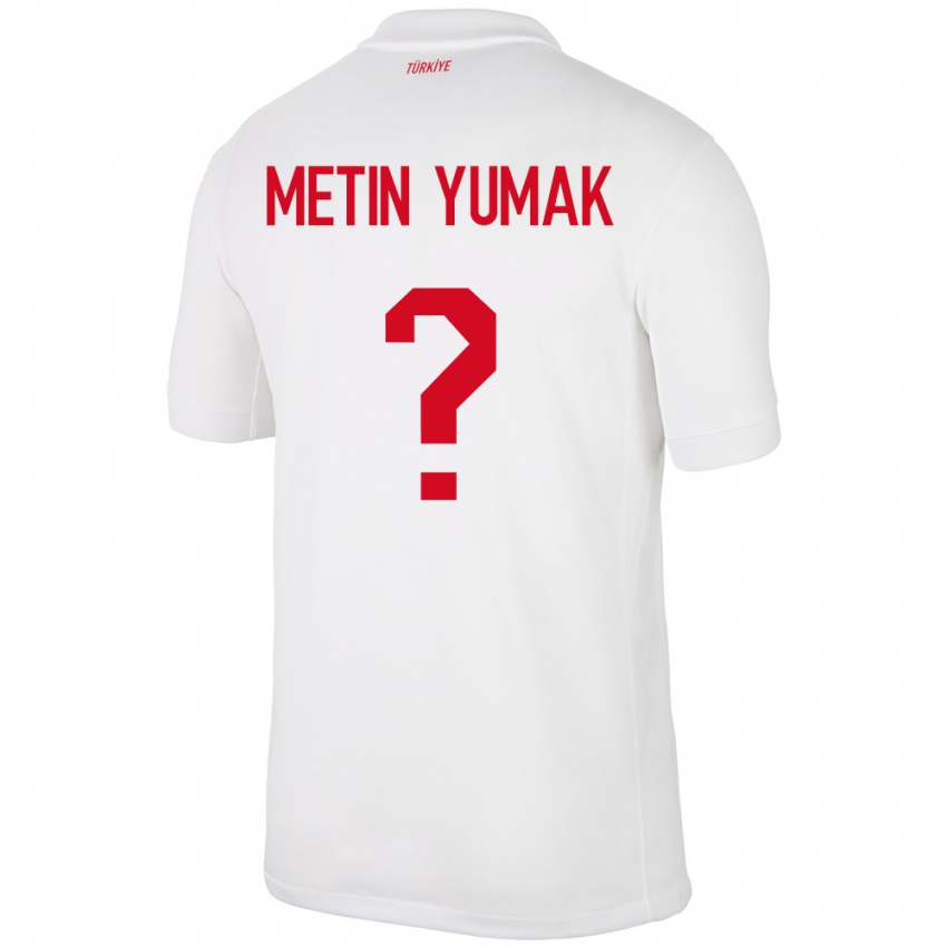 נשים טורקיה Yiğit Metin Yumak #0 לבן ג'רזי ביתית 24-26 חולצה קצרה