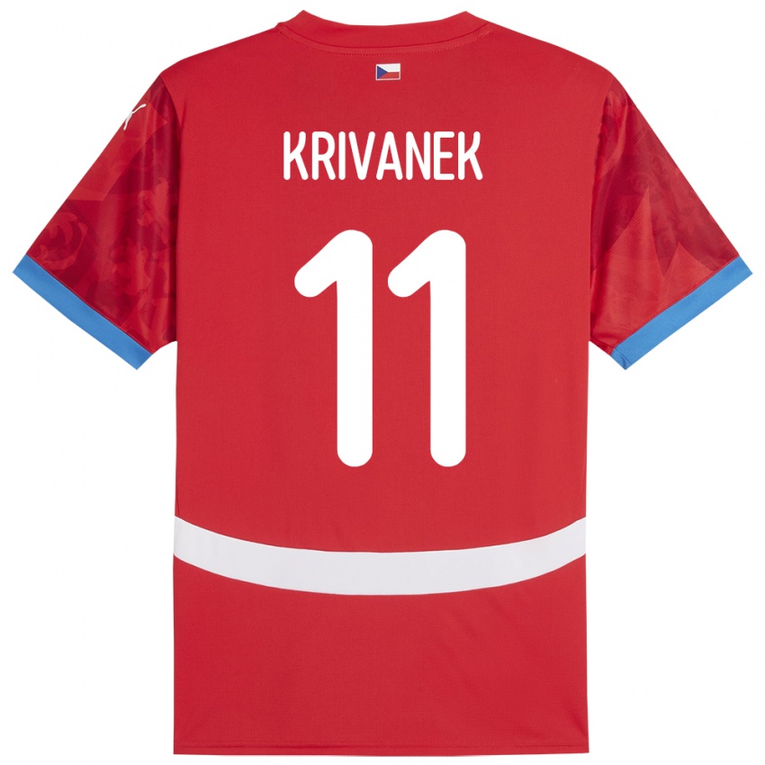 נשים צ'כיה Jan Krivanek #11 אָדוֹם ג'רזי ביתית 24-26 חולצה קצרה
