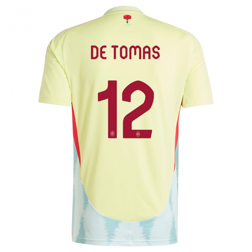נשים ספרד ראול דה תומאס #12 צהוב הרחק ג'רזי 24-26 חולצה קצרה