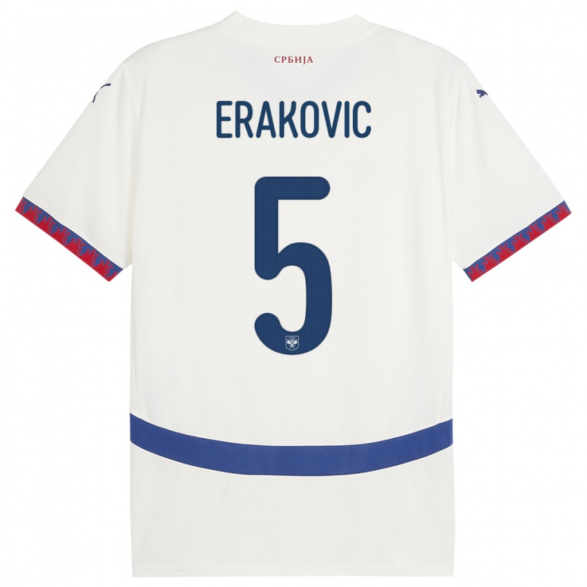 נשים סרביה סטרהיניה אראקוביץ' #5 לבן הרחק ג'רזי 24-26 חולצה קצרה