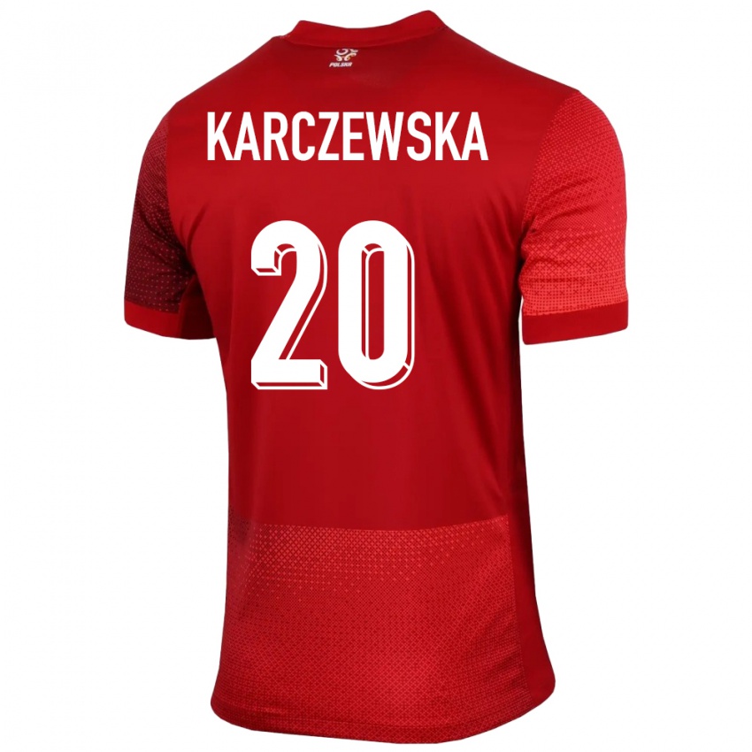 נשים פולין ניקולה קרצ'בסקה #20 אָדוֹם הרחק ג'רזי 24-26 חולצה קצרה