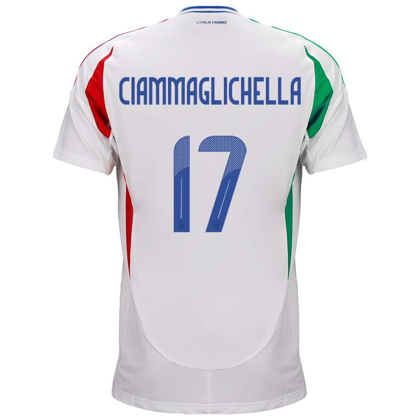 נשים איטליה אהרון צ'ימגליצ'לה #17 לבן הרחק ג'רזי 24-26 חולצה קצרה