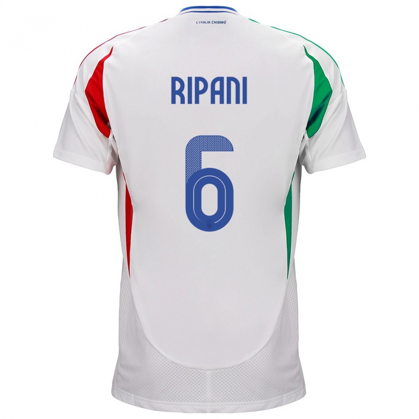 נשים איטליה דייגו ריפאני #6 לבן הרחק ג'רזי 24-26 חולצה קצרה