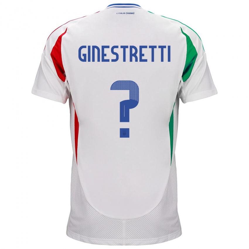 נשים איטליה דויד גינסטרטי #0 לבן הרחק ג'רזי 24-26 חולצה קצרה