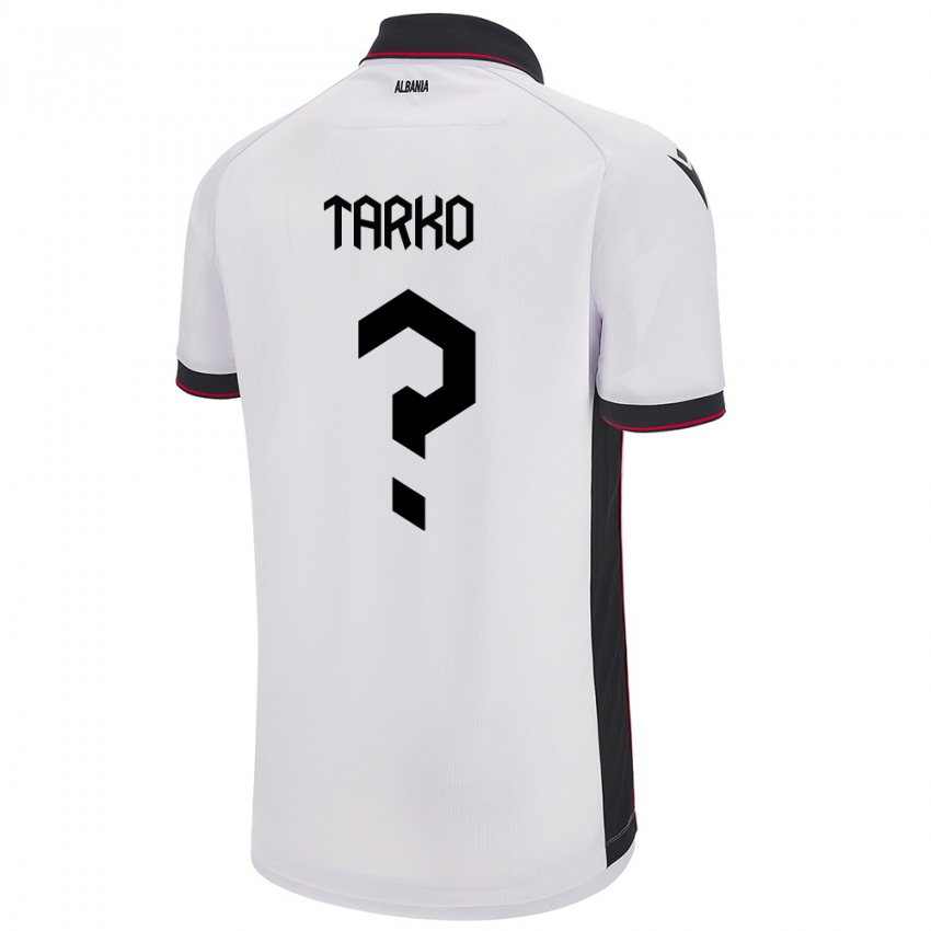 נשים אלבניה Daniel Tarko #0 לבן הרחק ג'רזי 24-26 חולצה קצרה