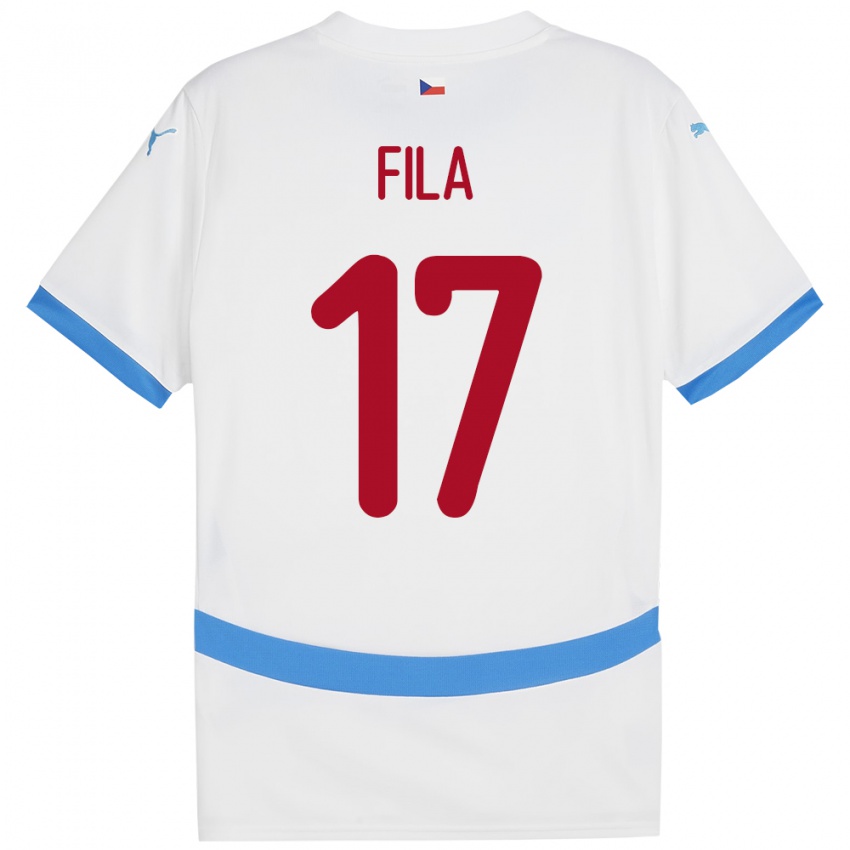 נשים צ'כיה Lukas Fila #17 לבן הרחק ג'רזי 24-26 חולצה קצרה