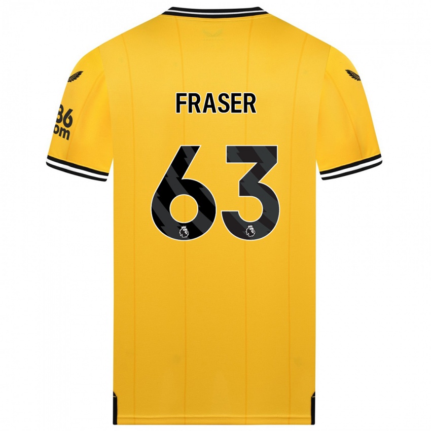 ילדים Nathan Fraser #63 צהוב ג'רזי ביתית 2023/24 חולצה קצרה