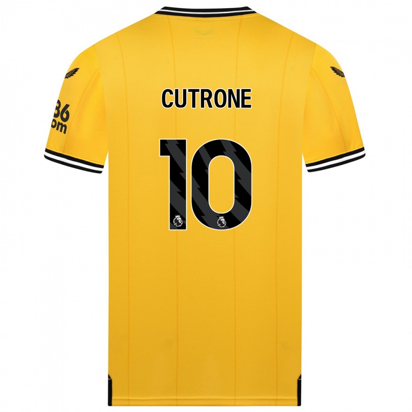 ילדים פטריק קוטרונה #10 צהוב ג'רזי ביתית 2023/24 חולצה קצרה
