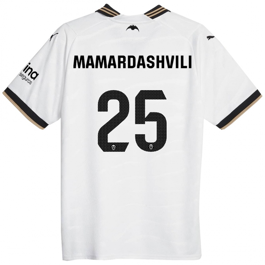 ילדים Giorgi Mamardashvili #25 לבן ג'רזי ביתית 2023/24 חולצה קצרה