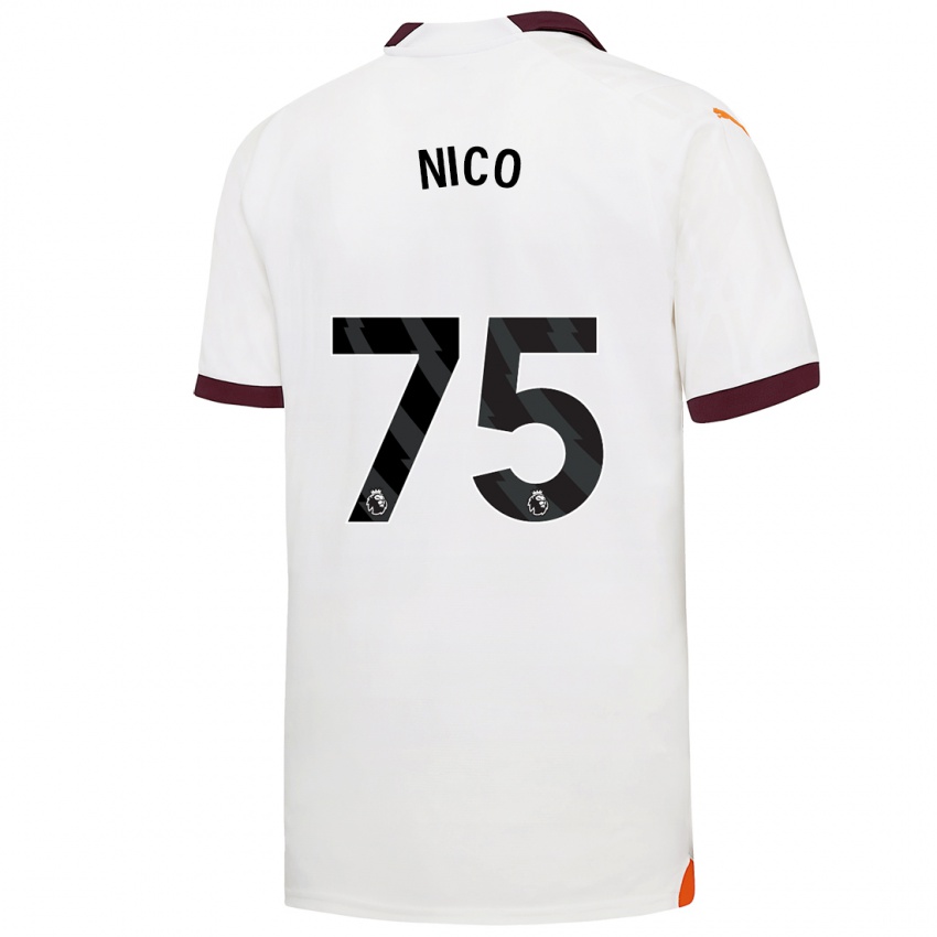 ילדים Nico O'reilly #75 לבן הרחק ג'רזי 2023/24 חולצה קצרה