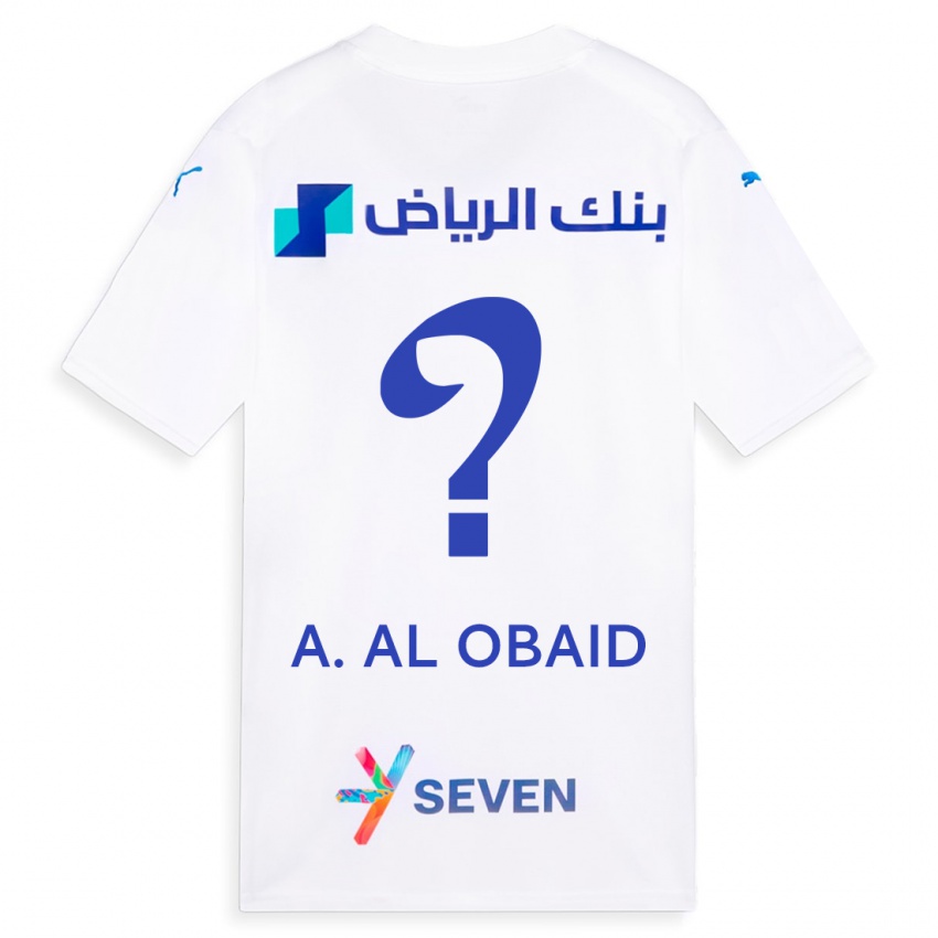 ילדים עבדולרחמן אל-עובייד #0 לבן הרחק ג'רזי 2023/24 חולצה קצרה